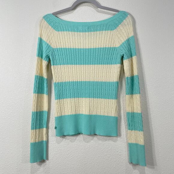 Vtg 90s Y2k Aeropostale Pastel Stripe Sweater Whimsy Kawaii Cutecore Preppy M - Picture 2 of 4